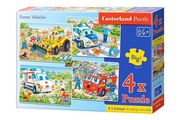 Castorland (B-04324) - "Funny vehicles" - 8 12 15 20 pezzi