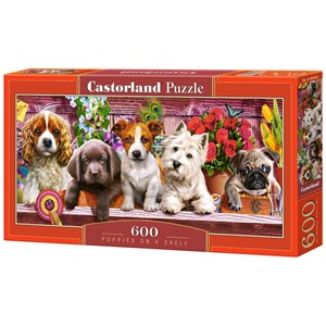 Castorland (B-060368) - "Puppies on a Shelf" - 600 pezzi
