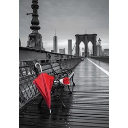 Educa (17691) - "Red Umbrella, Brooklyn Bridge" - 1000 pezzi
