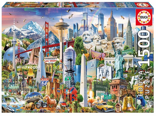 Educa (17670) - "North America Landmarks" - 1500 pezzi