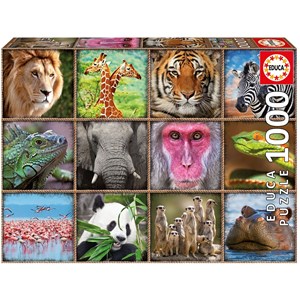 Educa (17656) - "Wild animals collage" - 1000 pezzi
