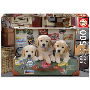 Educa (17645) - "Puppies in the luggage" - 500 pezzi