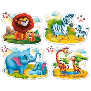 Castorland (B-04454) - "Animals of Africa" - 4 5 6 7 pezzi