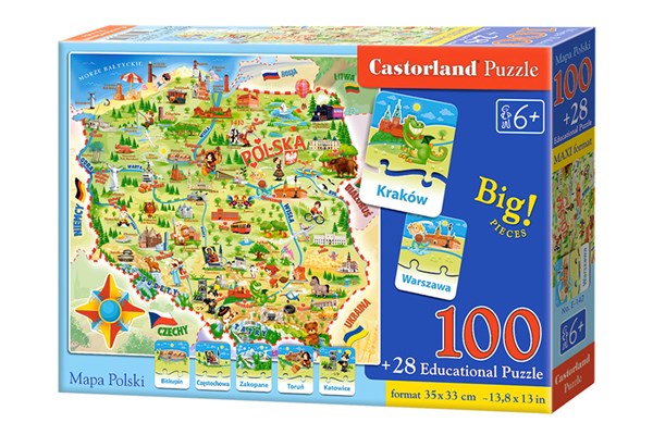 Castorland (E-142) - "Map of Poland" - 100 pezzi