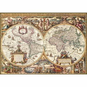 Ravensburger (19004) - "Print Wood, Antic Map of the World" - 1000 pezzi