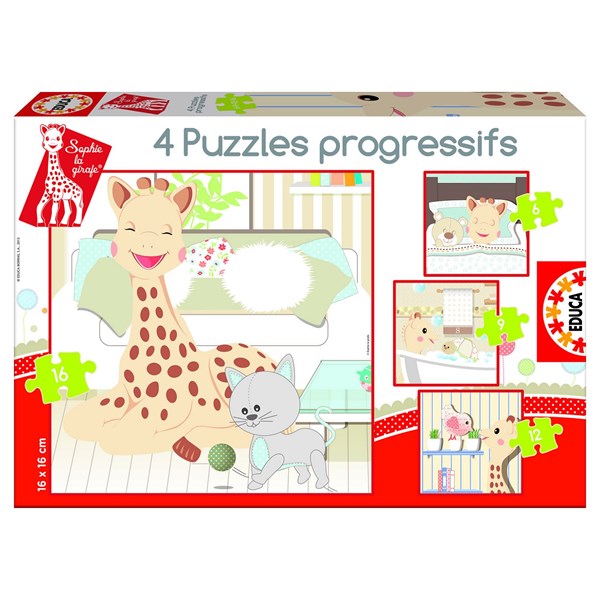 Educa (15491) - "Sophie the Giraffe" - 6 9 12 16 pezzi