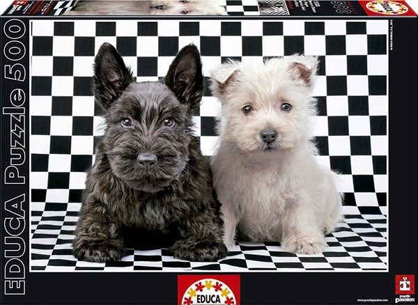 Educa (15508) - "Black and White Terriers" - 500 pezzi