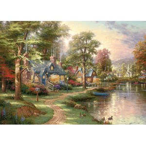 Schmidt Spiele (57452) - Thomas Kinkade: "The House near the Lake" - 1500 pezzi