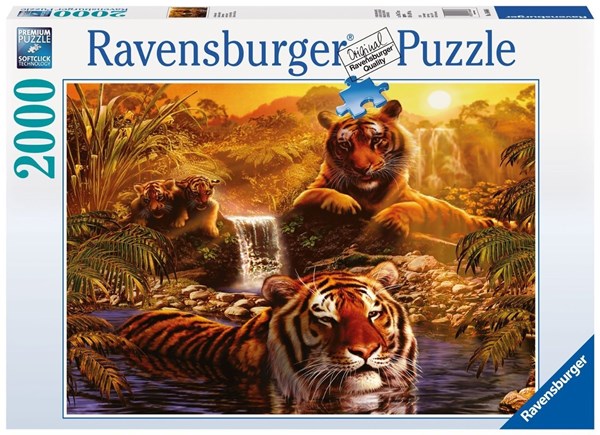 Ravensburger (16646) - "Tigers' Bathing" - 2000 pezzi