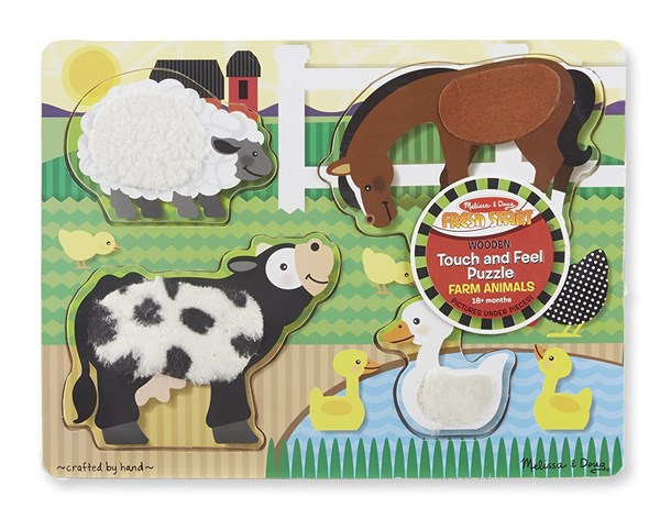 Melissa and Doug (4327) - "Farm Touch and Feel Puzzle" - 4 pezzi