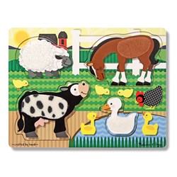 Melissa and Doug (4327) - "Farm Touch and Feel Puzzle" - 4 pezzi