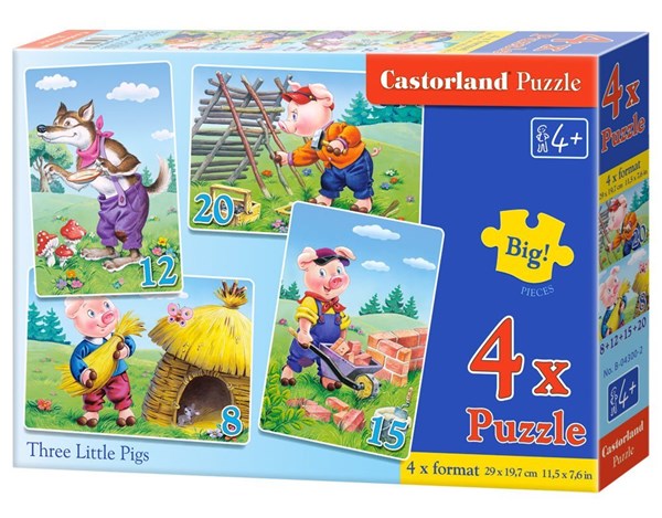 Castorland (B-04300) - "The 3 Little Pigs" - 8 12 15 20 pezzi