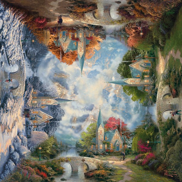 Schmidt Spiele (59295) - Thomas Kinkade: "Chapel in the mountain" - 1000 pezzi