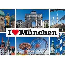 Schmidt Spiele (59284) - "I love München" - 1000 pezzi