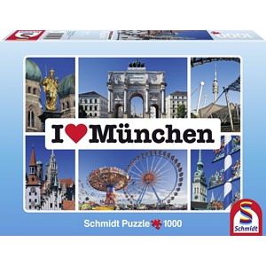 Schmidt Spiele (59284) - "I love München" - 1000 pezzi