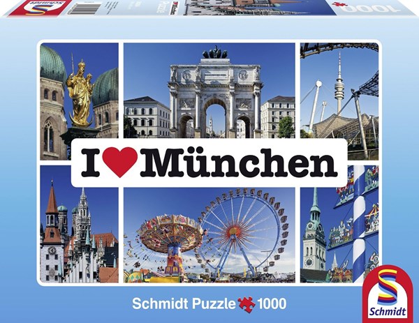 Schmidt Spiele (59284) - "I love München" - 1000 pezzi
