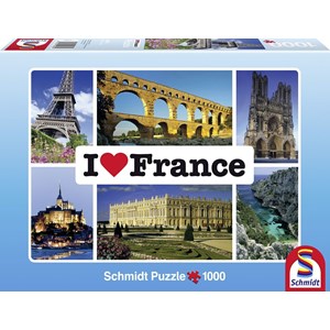 Schmidt Spiele (59282) - "I love France" - 1000 pezzi
