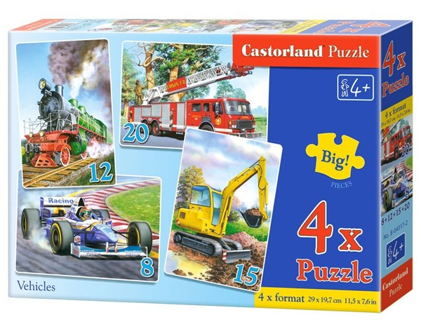 Castorland (B-04089) - "4 Vehicles" - 8 12 15 20 pezzi