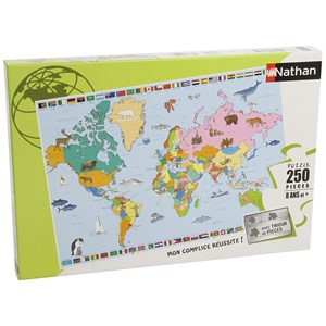 Nathan (86935) - "World Map" - 250 pezzi