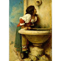 Grafika (00453) - Leon Bonnat: "Fille Romaine à la Fontaine, 1875" - 1000 pezzi