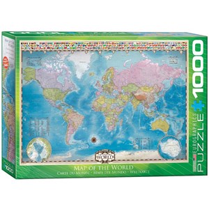 Eurographics (6000-0557) - "Map of the World with Flags" - 1000 pezzi