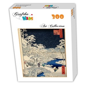 Grafika Kids (00274) - Utagawa (Ando) Hiroshige: "Drum bridge at Meguro and Sunset Hill, 1857" - 300 pezzi