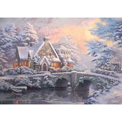 Schmidt Spiele (59468) - Thomas Kinkade: "Lamplight Manour, Winter at Lamplight Manour" - 1000 pezzi