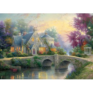 Schmidt Spiele (59468) - Thomas Kinkade: "Lamplight Manour, Winter at Lamplight Manour" - 1000 pezzi