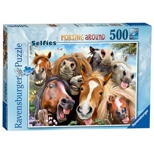 Ravensburger (14695) - "Selfies, Horsing Around" - 500 pezzi