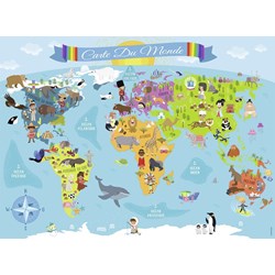 Nathan (86806) - "World Map (in French)" - 150 pezzi