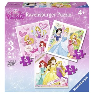 Ravensburger (07008) - "Disney Princess" - 25 36 49 pezzi