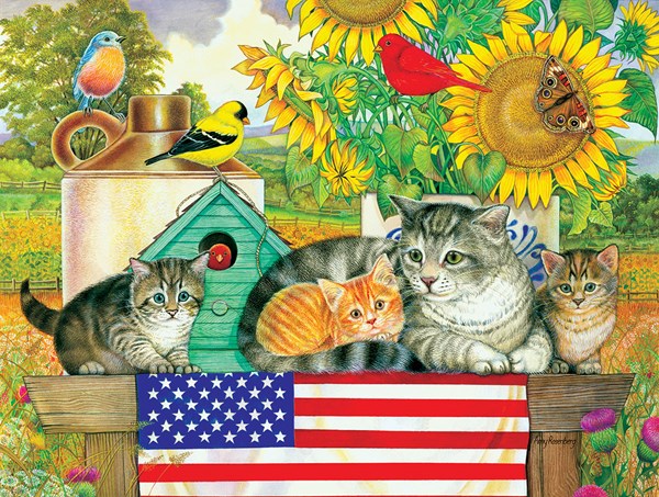 SunsOut (71988) - Amy Rosenberg: "Patriotic Kittens" - 300 pezzi