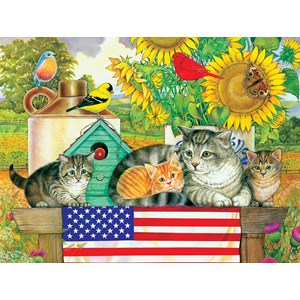 SunsOut (71988) - Amy Rosenberg: "Patriotic Kittens" - 300 pezzi