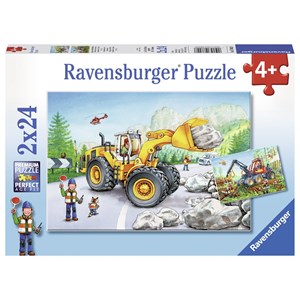 Ravensburger (07802) - "Excavators and Forest Tractor" - 24 pezzi