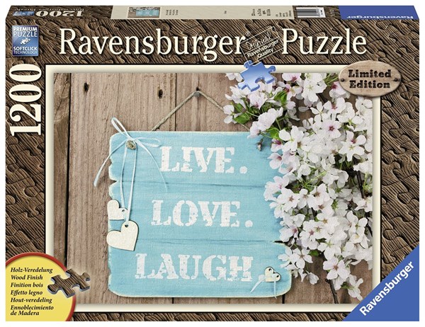 Ravensburger (19913) - "Wood Finish, Live, Love, Laugh" - 1200 pezzi