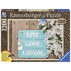 Ravensburger (19913) - "Wood Finish, Live, Love, Laugh" - 1200 pezzi