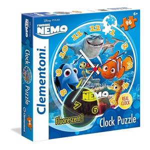 Clementoni (23022) - "Puzzle Clock, Nemo and Dory" - 96 pezzi