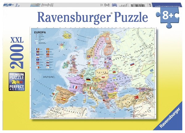 Ravensburger (12837) - "Politische Europakarte" - 200 pezzi