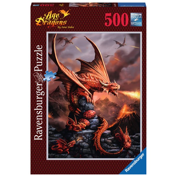 Ravensburger (14747) - Anne Stokes: "Fiery Dragon" - 500 pezzi