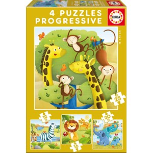 Educa (17147) - "Wild Animals" - 12 16 20 25 pezzi