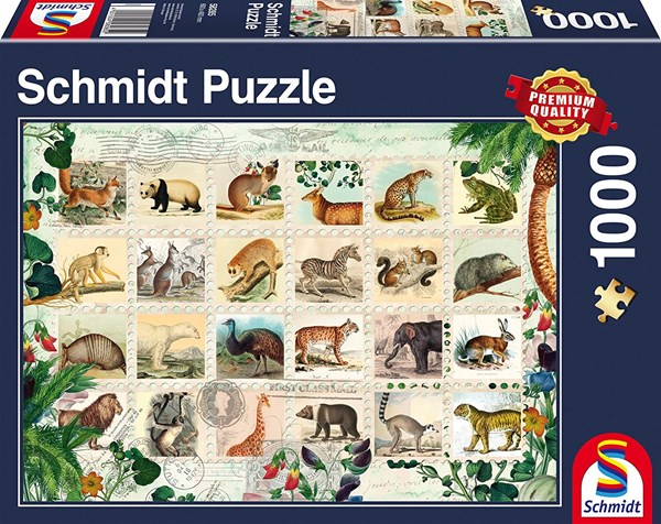 Schmidt Spiele (58285) - "Animal Stamps" - 1000 pezzi