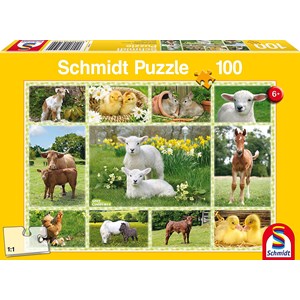 Schmidt Spiele (56194) - "Babies Animals of the Farm" - 100 pezzi