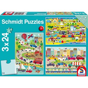 Schmidt Spiele (56219) - "World of Vehicles" - 24 pezzi