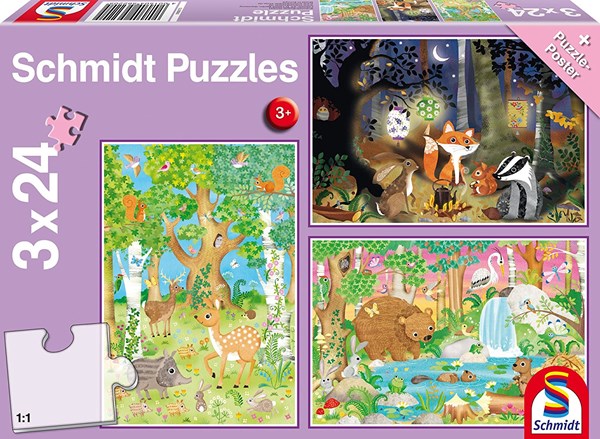 Schmidt Spiele (56220) - "Animals of the Forest" - 24 pezzi