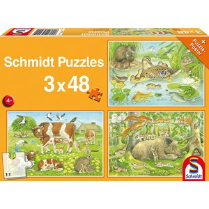 Schmidt Spiele (56222) - "Animal Families" - 48 pezzi