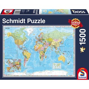 Schmidt Spiele (58289) - "World Map in German" - 1500 pezzi