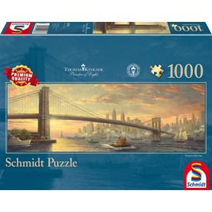 Schmidt Spiele (59476) - Thomas Kinkade: "Brooklyn Bridge, New York, The Spirit of New York" - 1000 pezzi