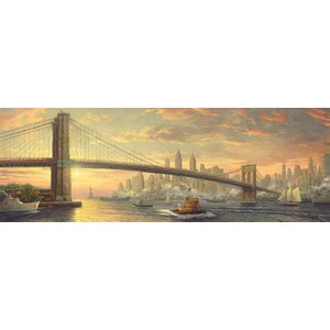 Schmidt Spiele (59476) - Thomas Kinkade: "Brooklyn Bridge, New York, The Spirit of New York" - 1000 pezzi