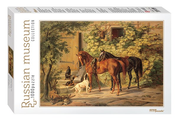 Step Puzzle (79214) - Adam Albrecht: "Horses at the Porch" - 1000 pezzi
