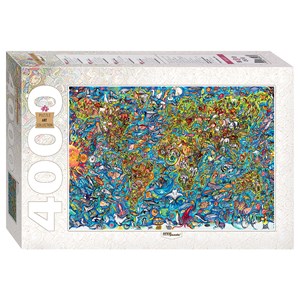 Step Puzzle (85407) - "Map of the World" - 4000 pezzi